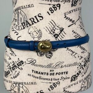 Vintage Dooney & Bourke Light Blue Gold Buckle Belt